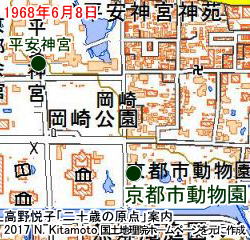 平安神宮と岡崎動物園の地図