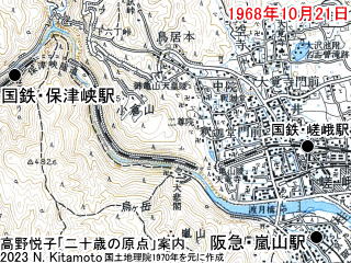 保津峡から嵐山地図