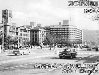 1965年当時の京都市役所前御池通