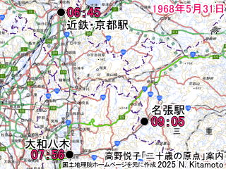 京都から名張地図