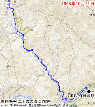 水尾から保津峡地図