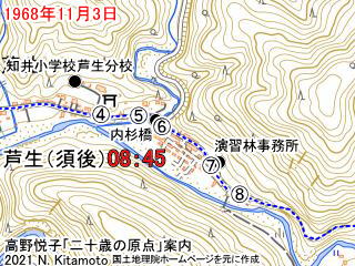 芦生演習林到着地図