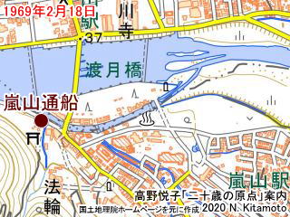 嵐山通船地図